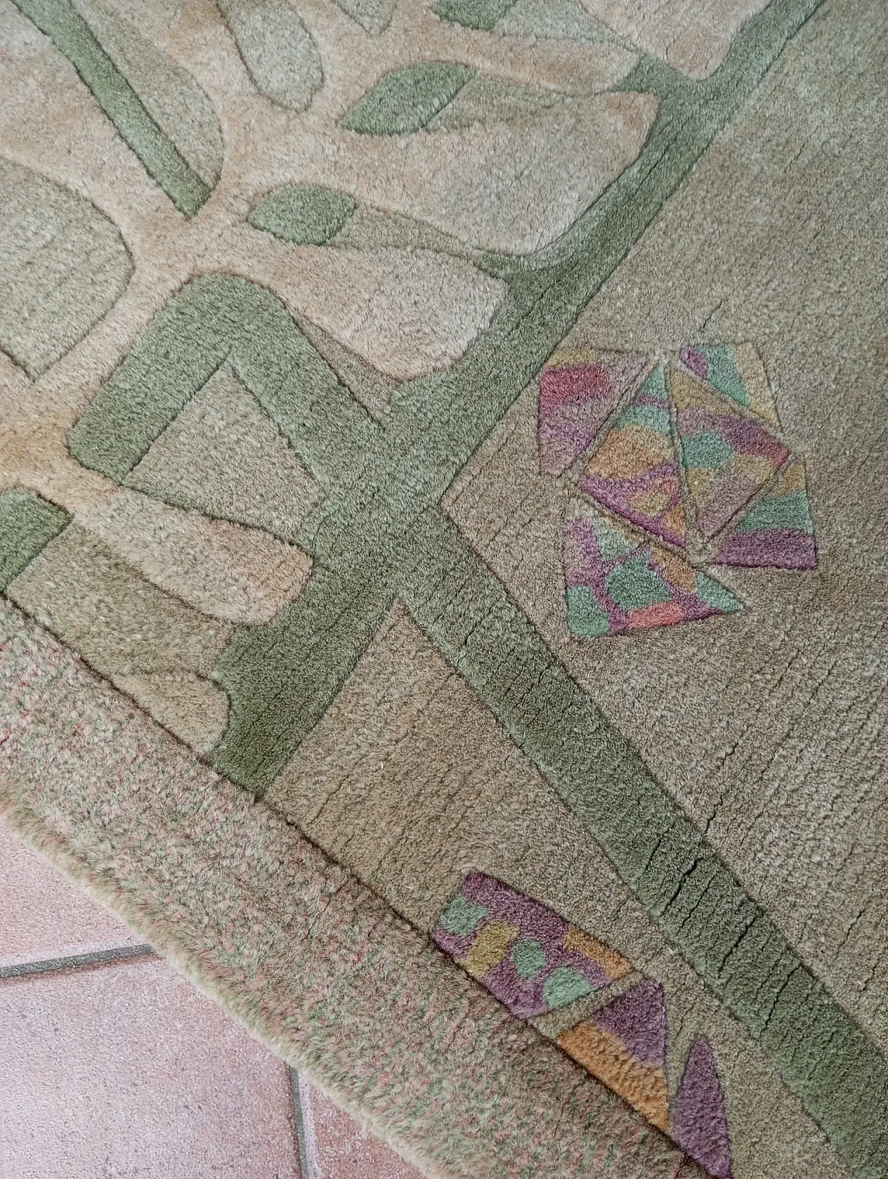 Tappeto Hand tafted in lana, anni '60 9