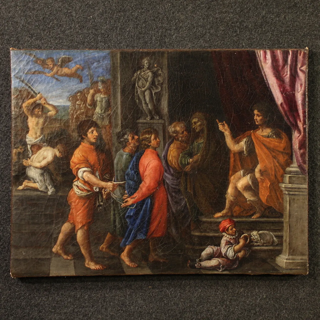 Italian painting the martyrdom of the four Saints, 17th century 1