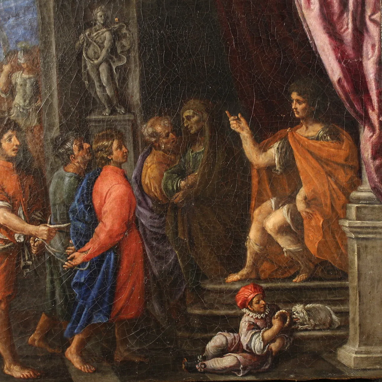 Italian painting the martyrdom of the four Saints, 17th century 4