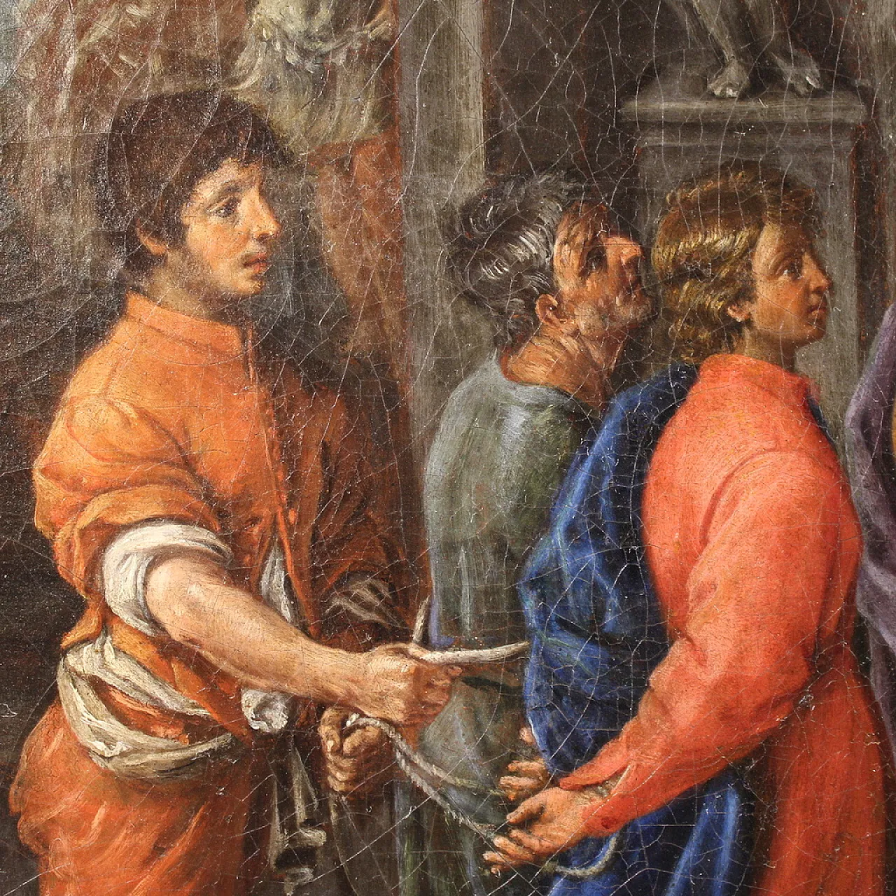 Italian painting the martyrdom of the four Saints, 17th century 6