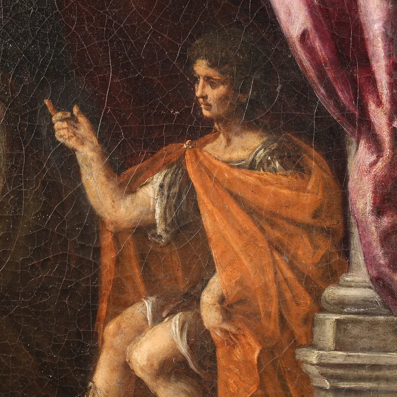 Italian painting the martyrdom of the four Saints, 17th century 8