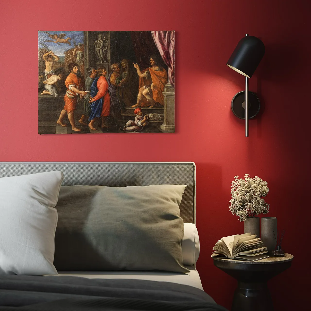 Italian painting the martyrdom of the four Saints, 17th century 10