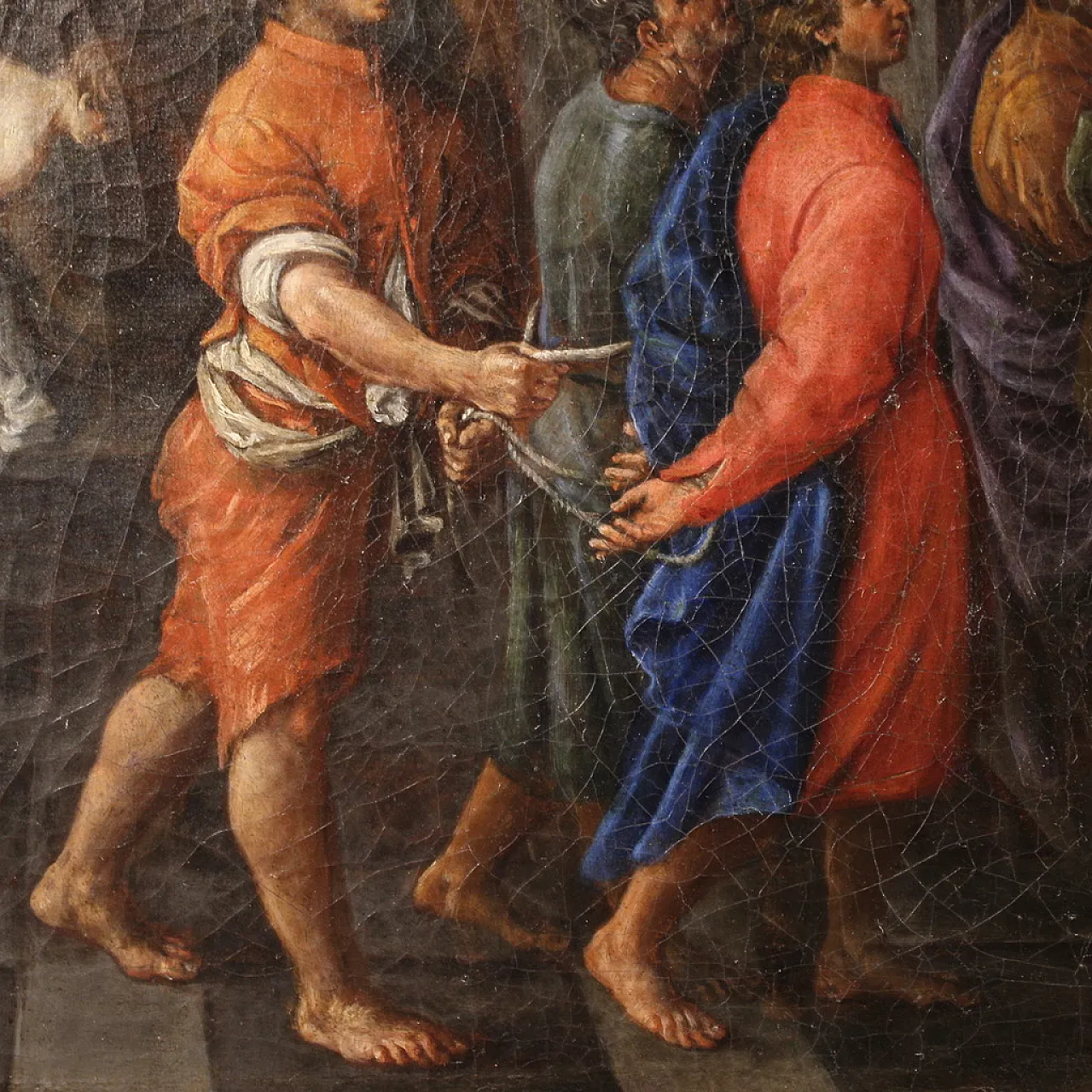 Italian painting the martyrdom of the four Saints, 17th century 13