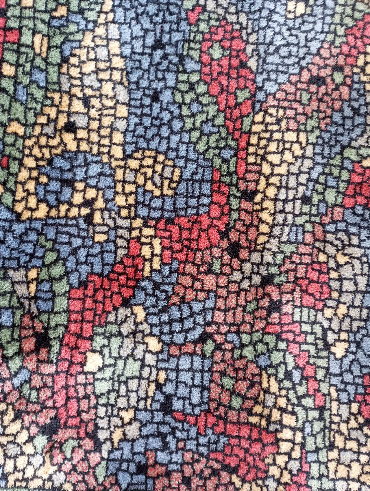 Tappeto in lana con disegno mosaico, anni ’90 8