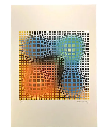 Victor Vasarely, litografia in edizione limitata numerata, anni '70