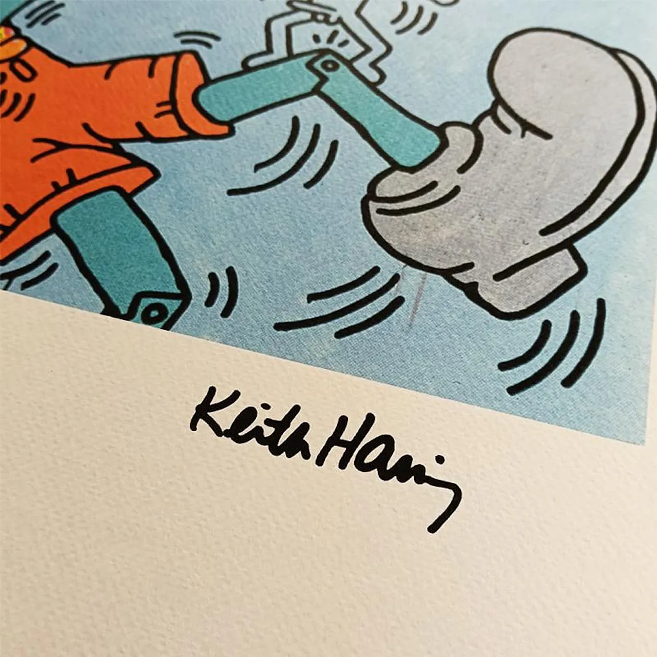 Keith Haring, litografia in edizione limitata numerata, anni '90 1