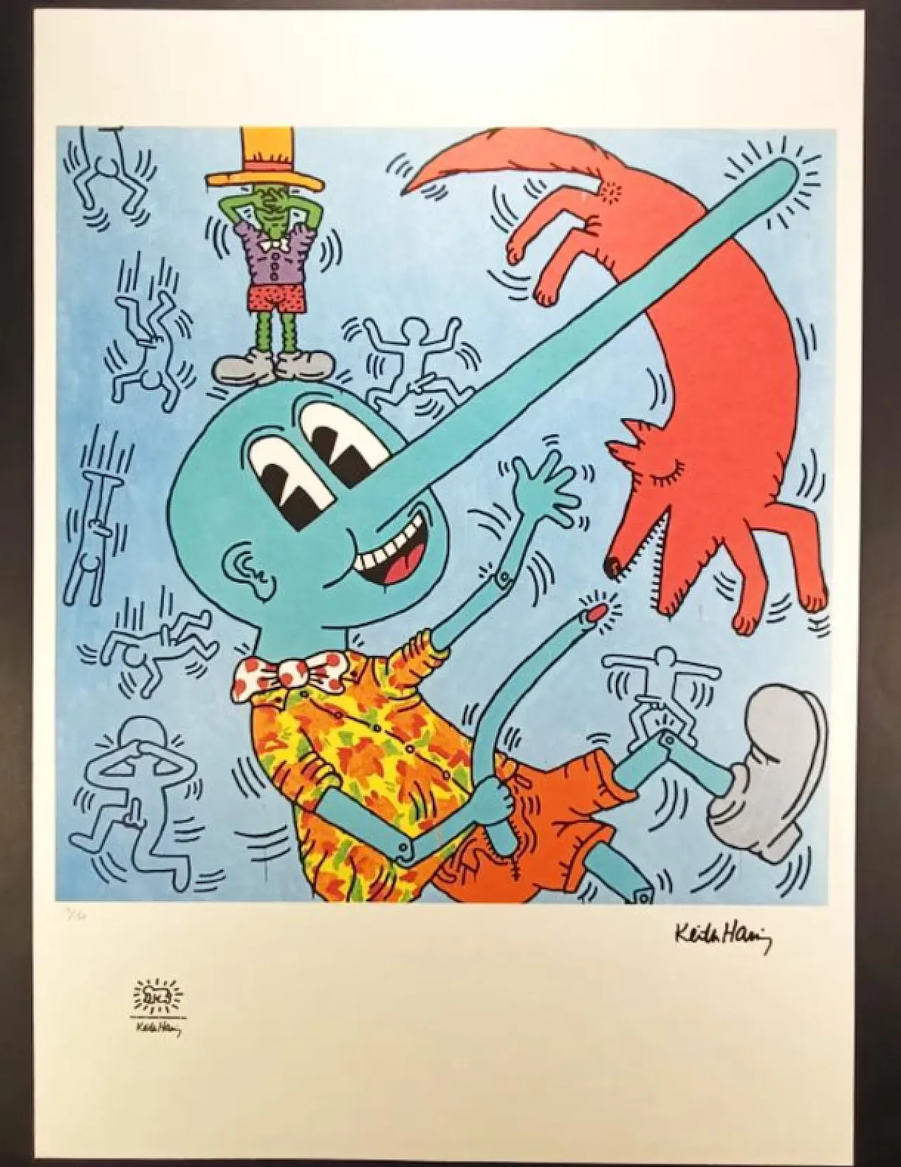 Keith Haring, litografia in edizione limitata numerata, anni '90 4