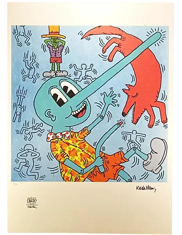 Keith Haring, litografia in edizione limitata numerata, anni '90