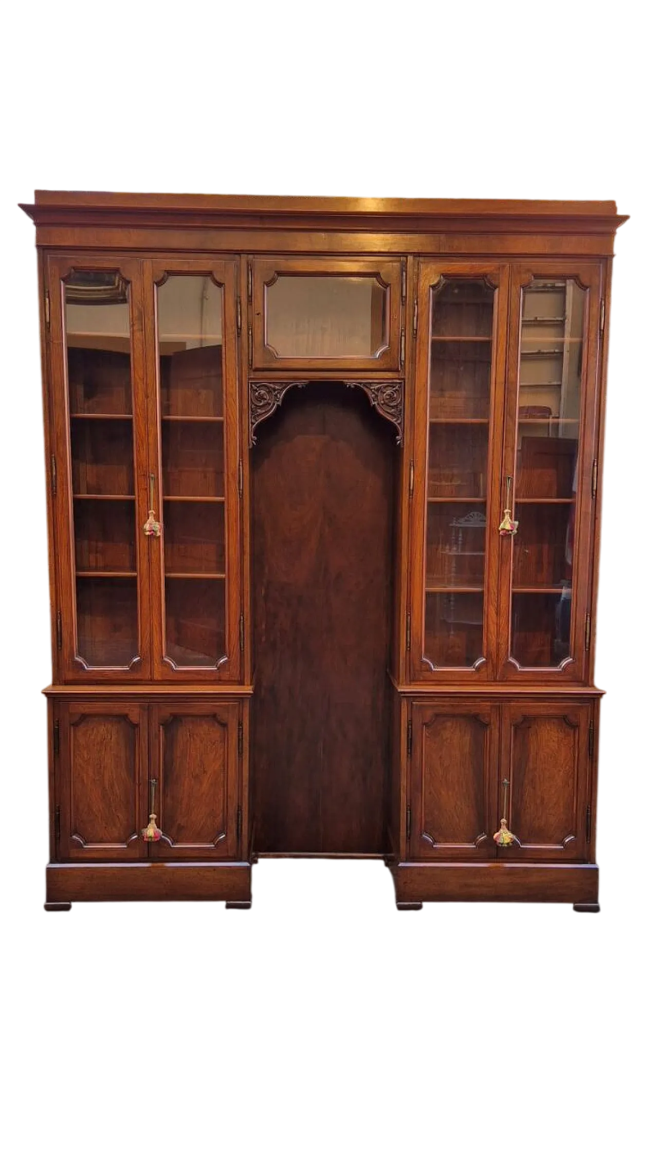 Libreria genovese in noce a ponte, '800 10