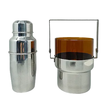 Shaker per cocktail con secchiello per il ghiaccio di pran, anni '70