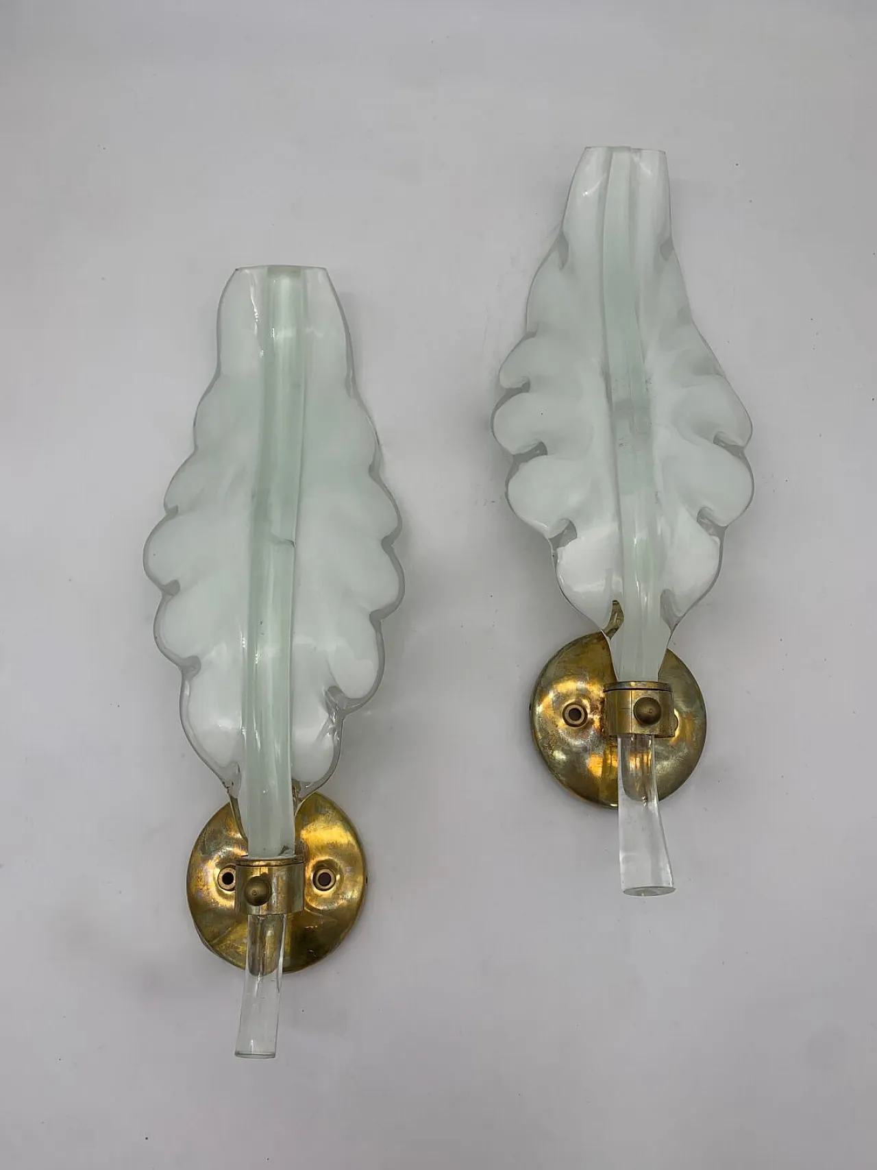 Coppia di applique in vetro attribuito a Seguso, anni '60 3