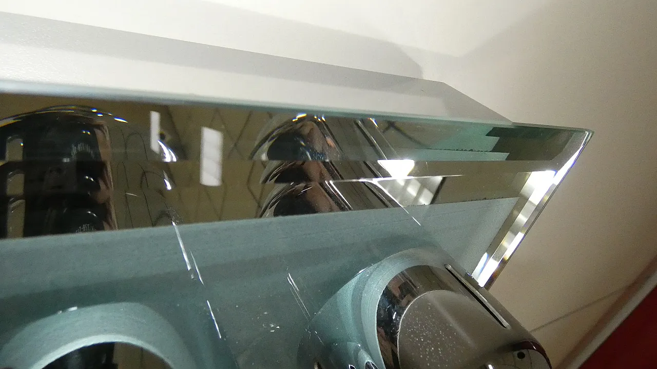 Lampada da parete in acciaio cromato con specchio e luci, anni '70 6