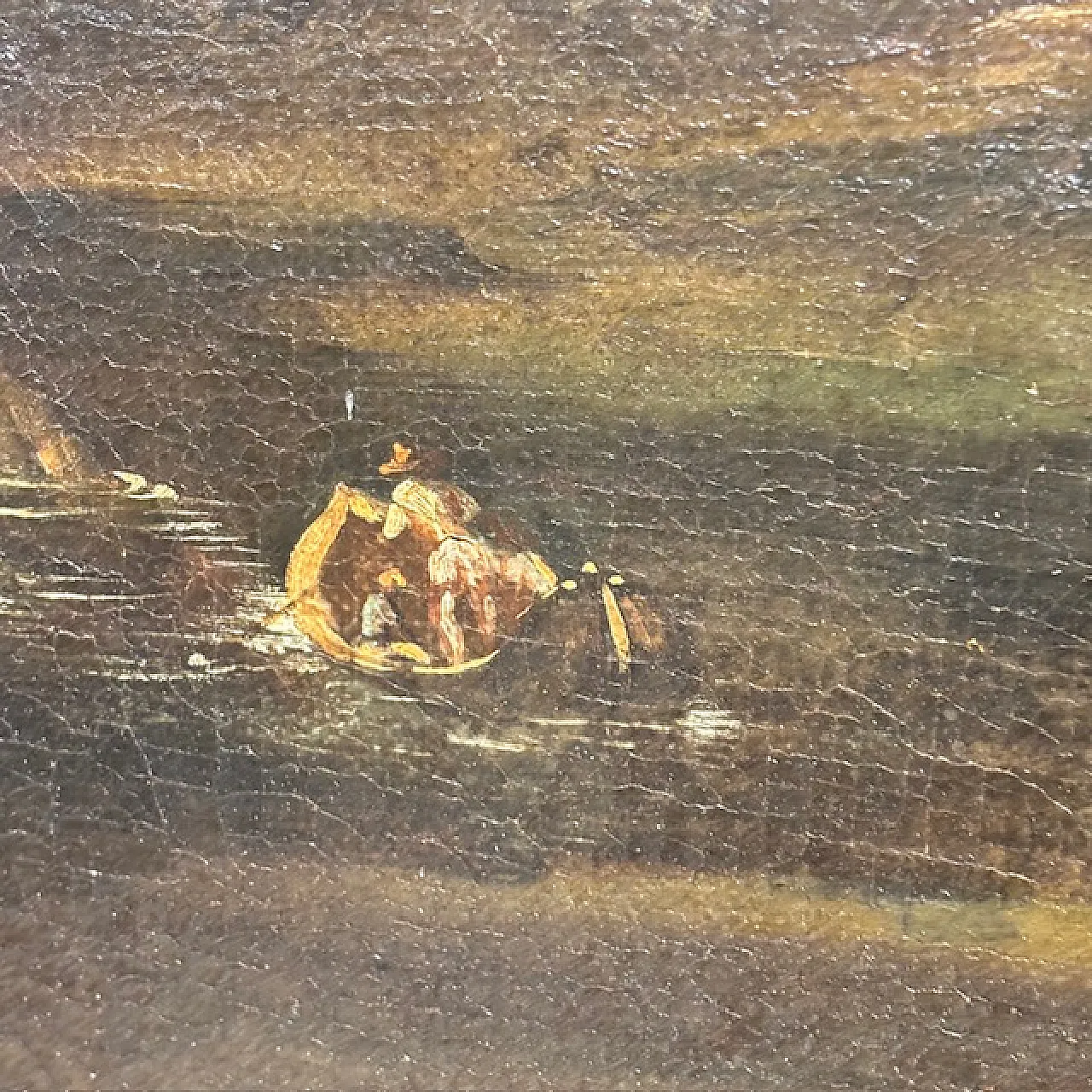 Dipinto Paesaggio e rovine con personaggi, '700 3