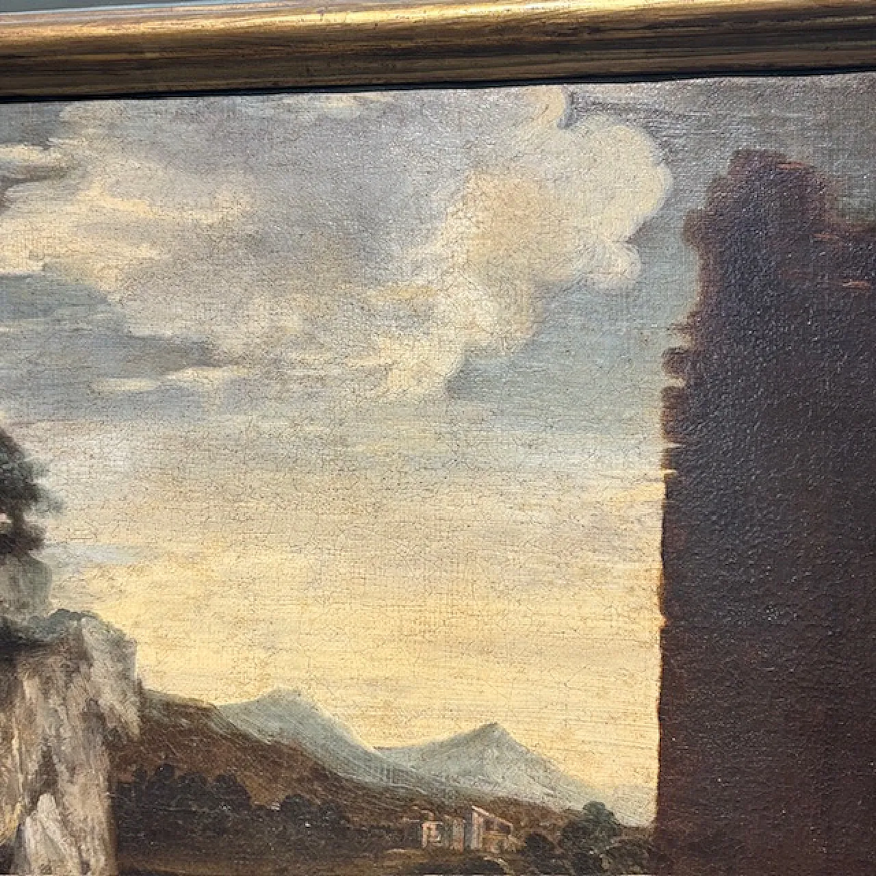 Dipinto Paesaggio e rovine con personaggi, '700 13