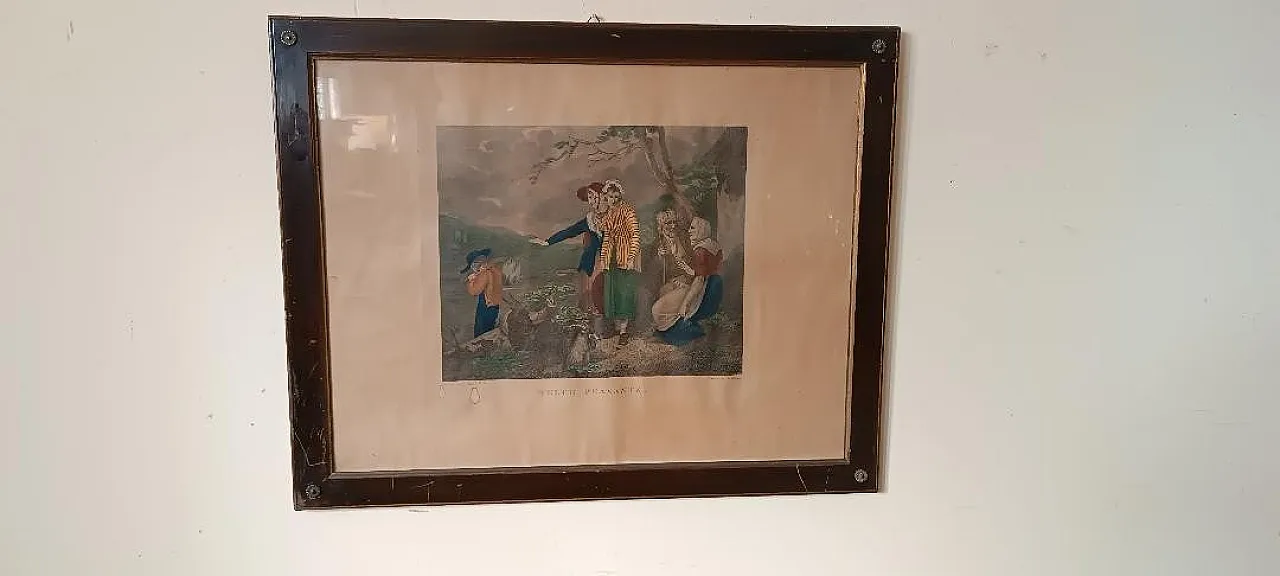 Scena bucolica, acquaforte di Bortignoni, XIX secolo 2