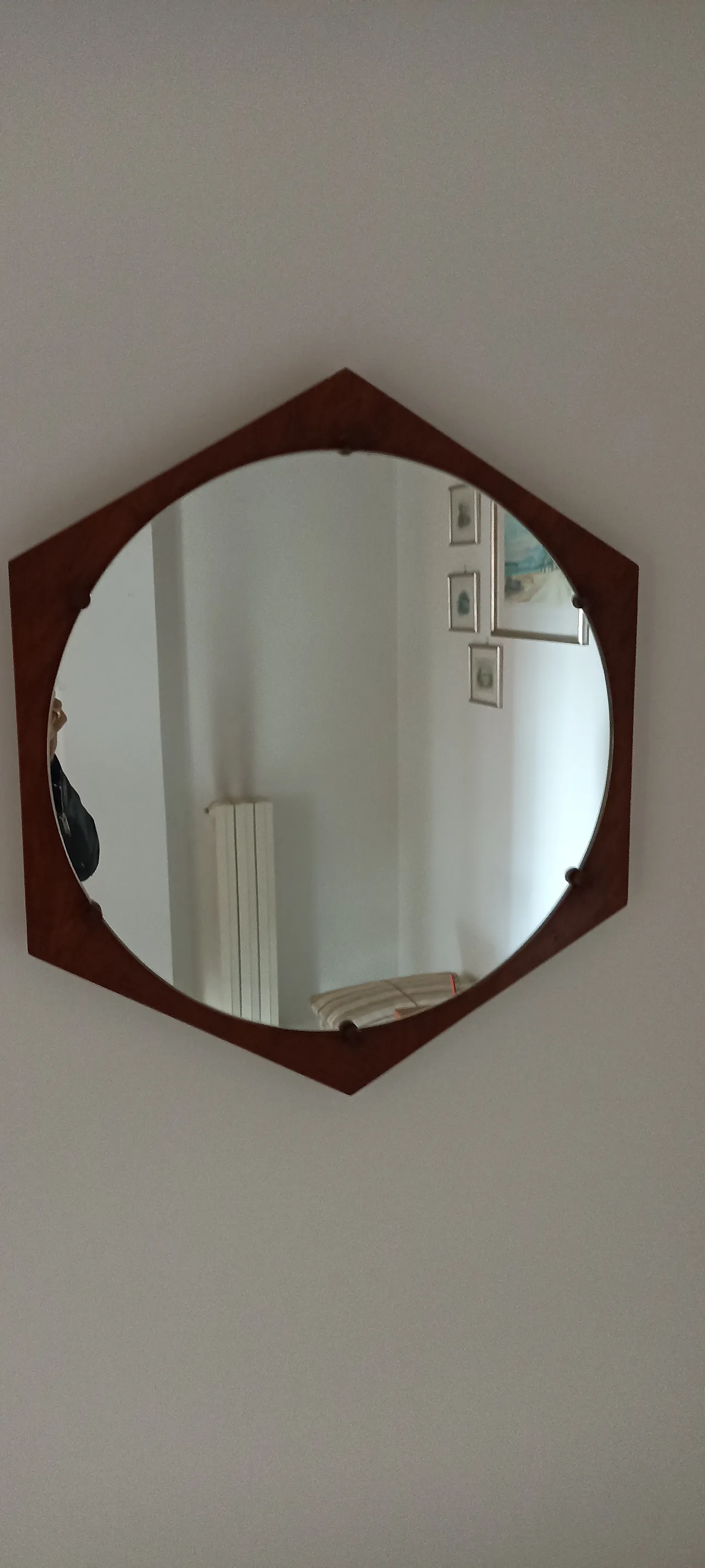 Specchio su base legno di Fiori Leonardo per I.S.A., anni '50 1