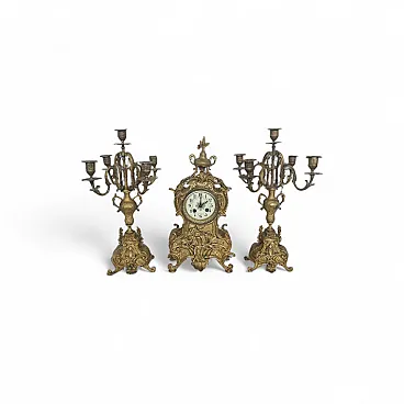 Triptych in gilded bronze, 19th century