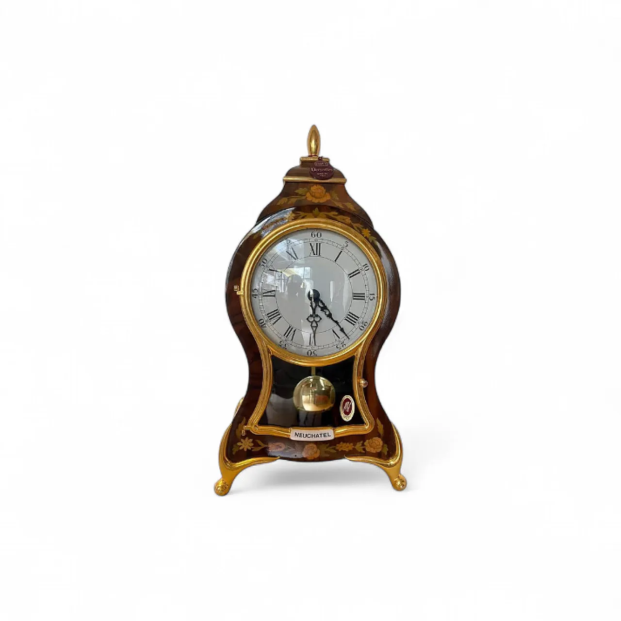 Battery-operated french style wooden table clock, 19th century 13