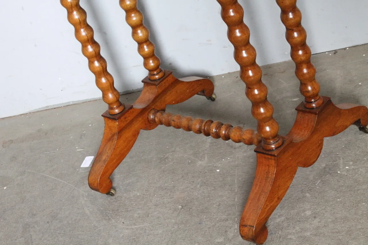 Tavolinetto / comodino da lavoro in noce con cassetti, '800 2