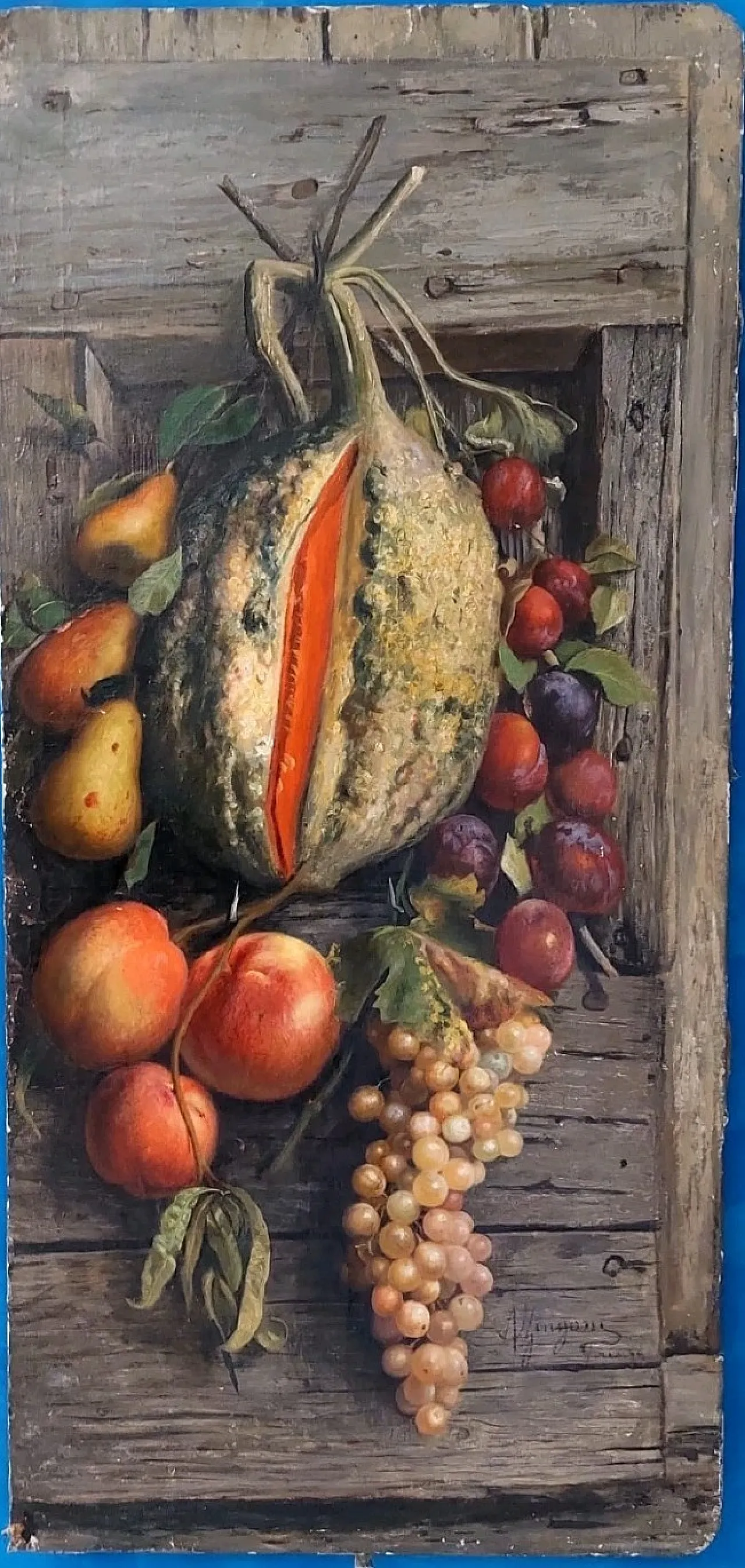 Natura morta di Aurelio Zingoni, olio su tela, XIX secolo 4