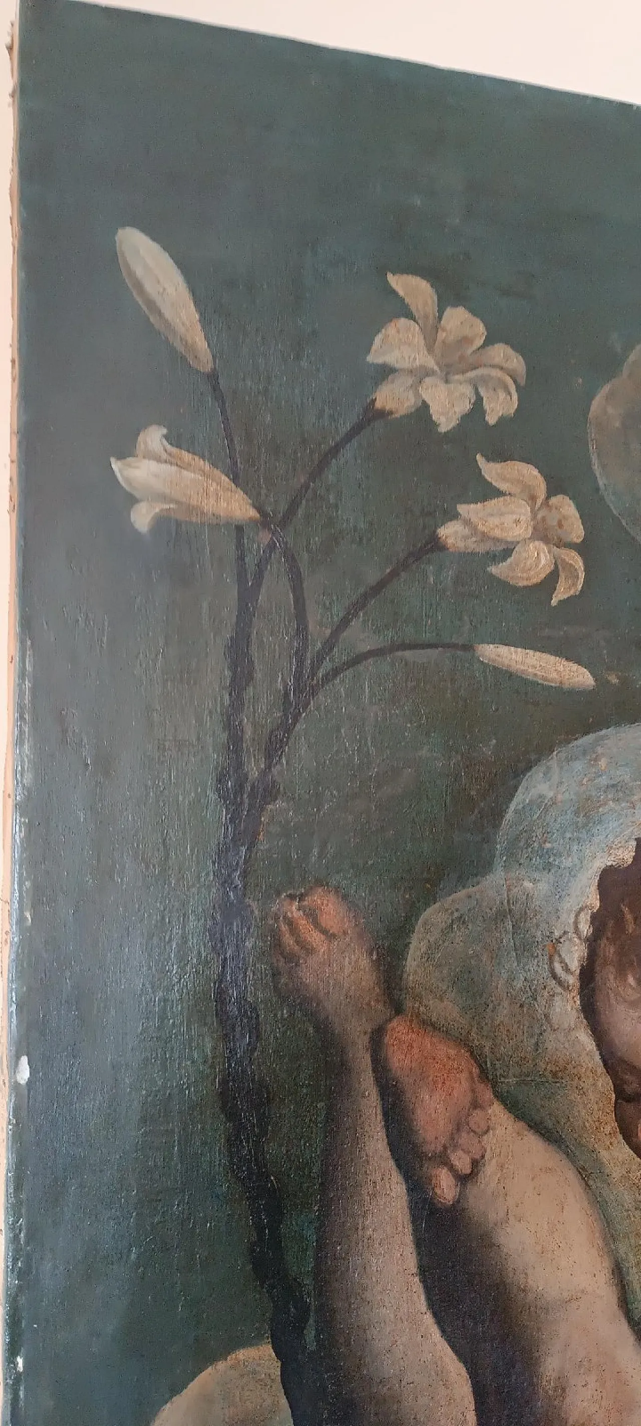 Raffigurazione di angeli, olio su tela, scuola italiana del XVII secolo 9