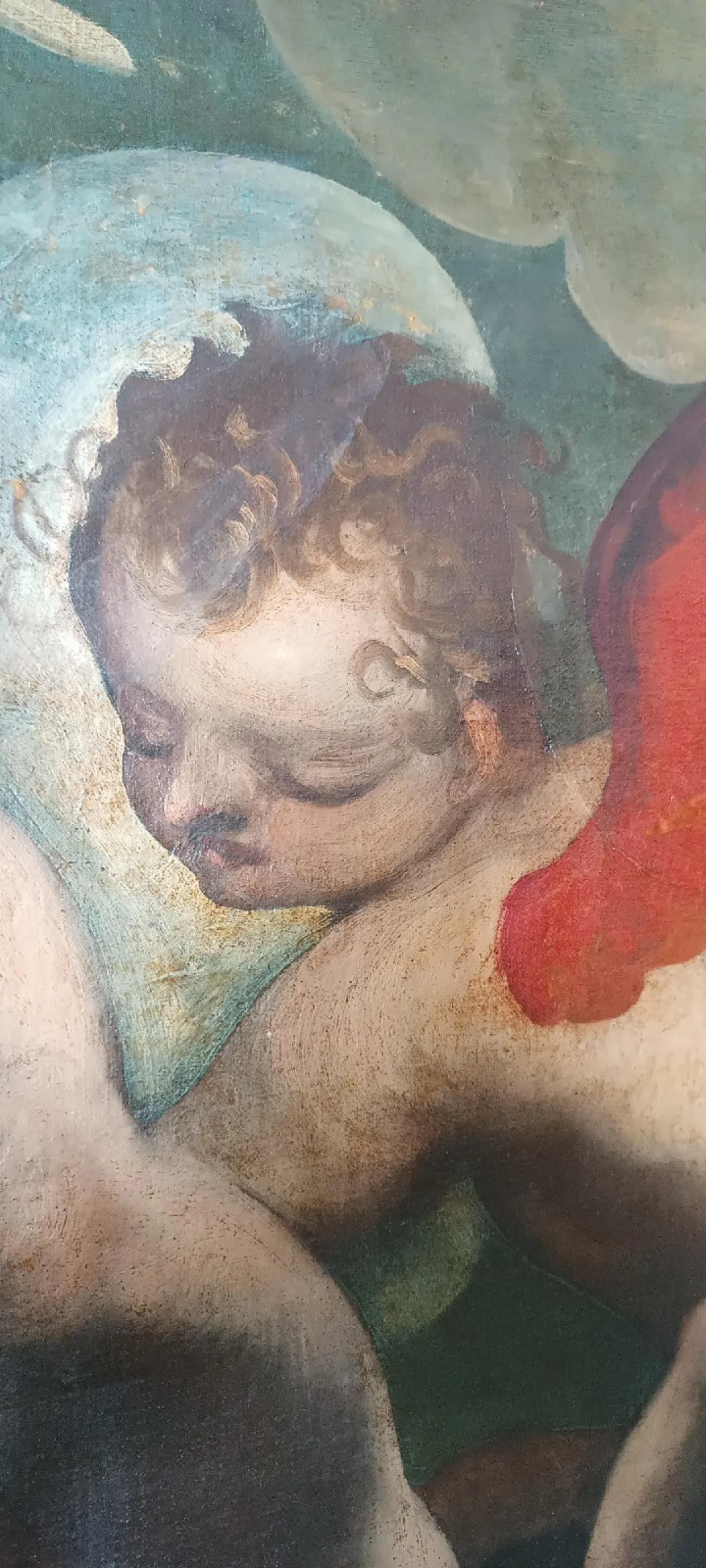 Raffigurazione di angeli, olio su tela, scuola italiana del XVII secolo 10