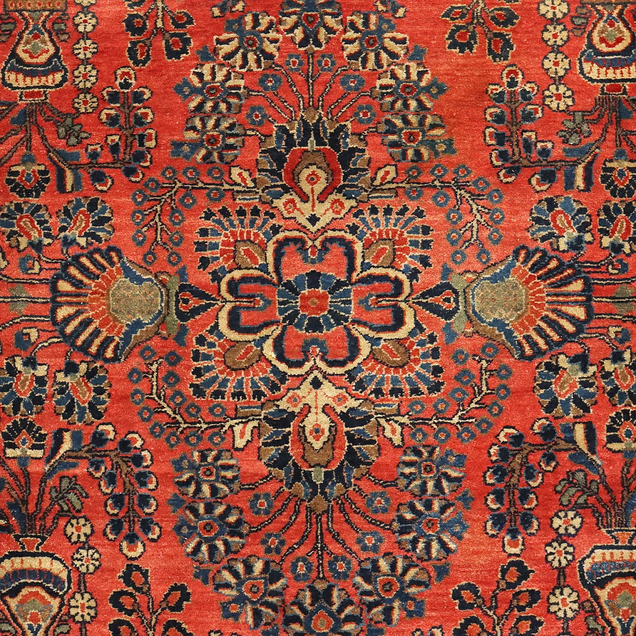 Tappeto Saruk Americano in cotone e lana, fine '900 3