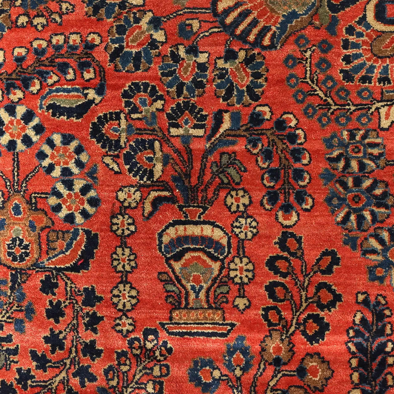 Tappeto Saruk Americano in cotone e lana, fine '900 4