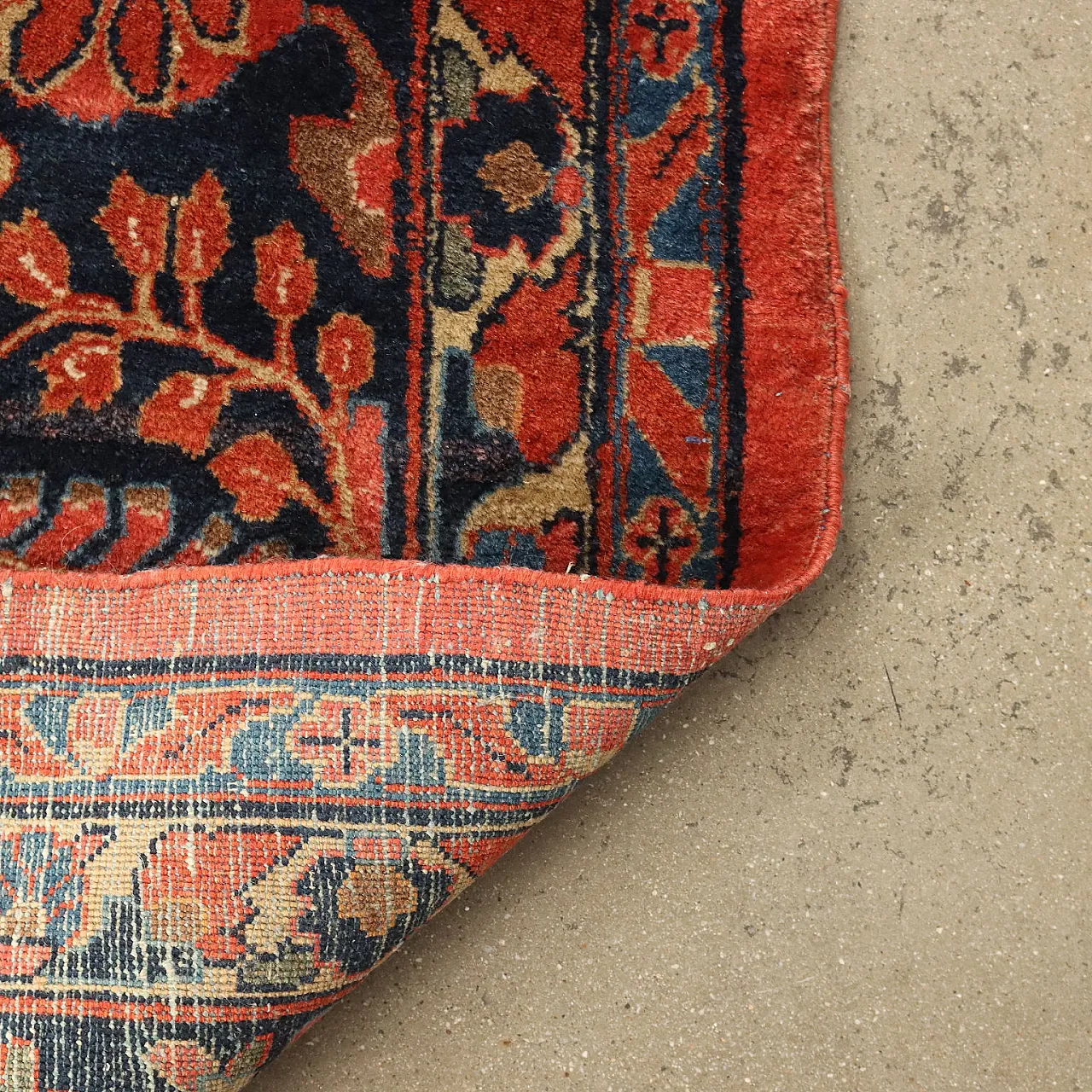 Tappeto Saruk Americano in cotone e lana, fine '900 10