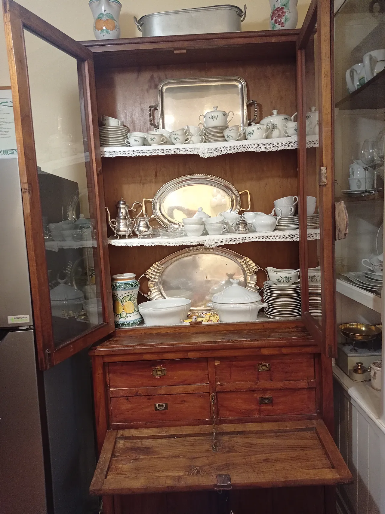Double body sideboard with solid wood flap, 50s 5