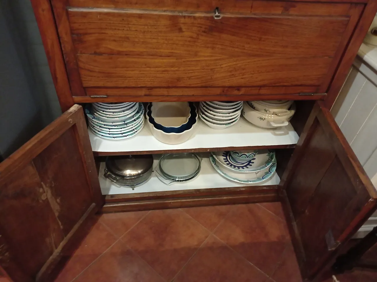 Double body sideboard with solid wood flap, 50s 7