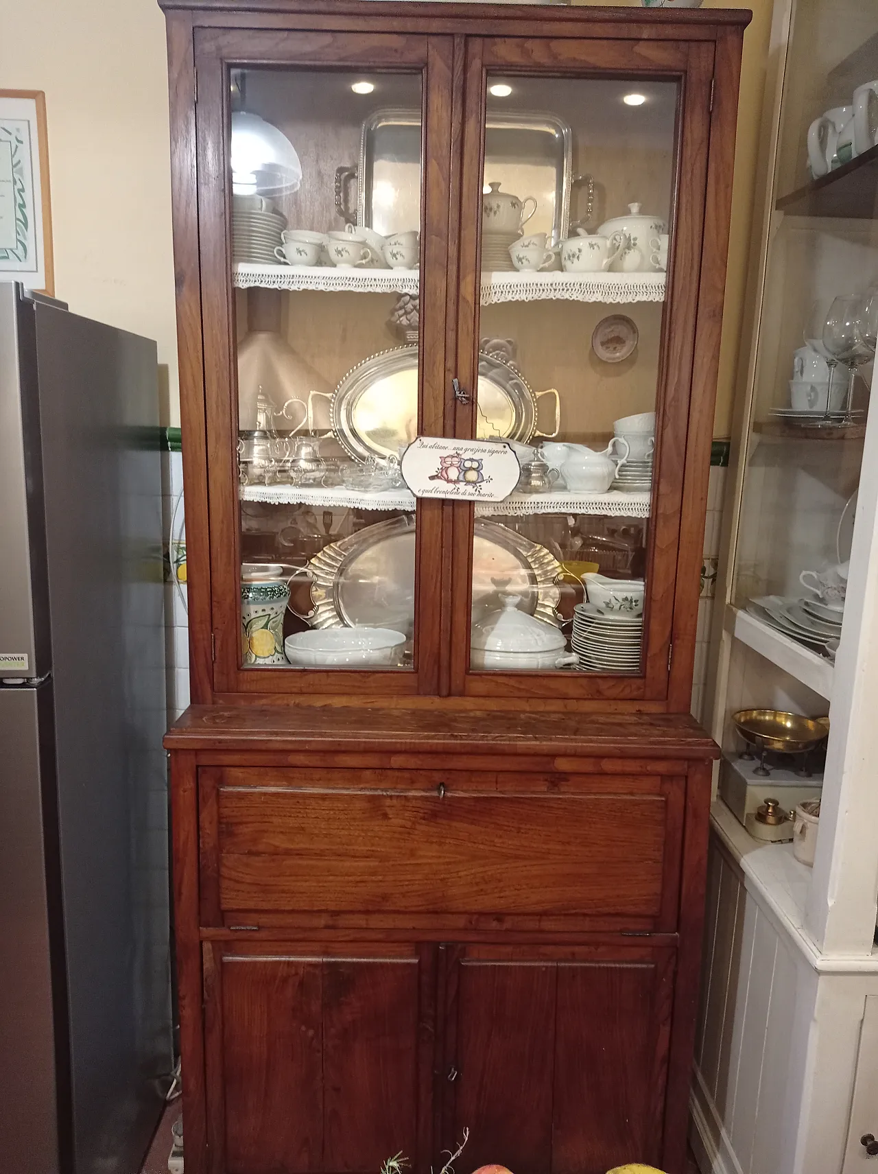 Double body sideboard with solid wood flap, 50s 8
