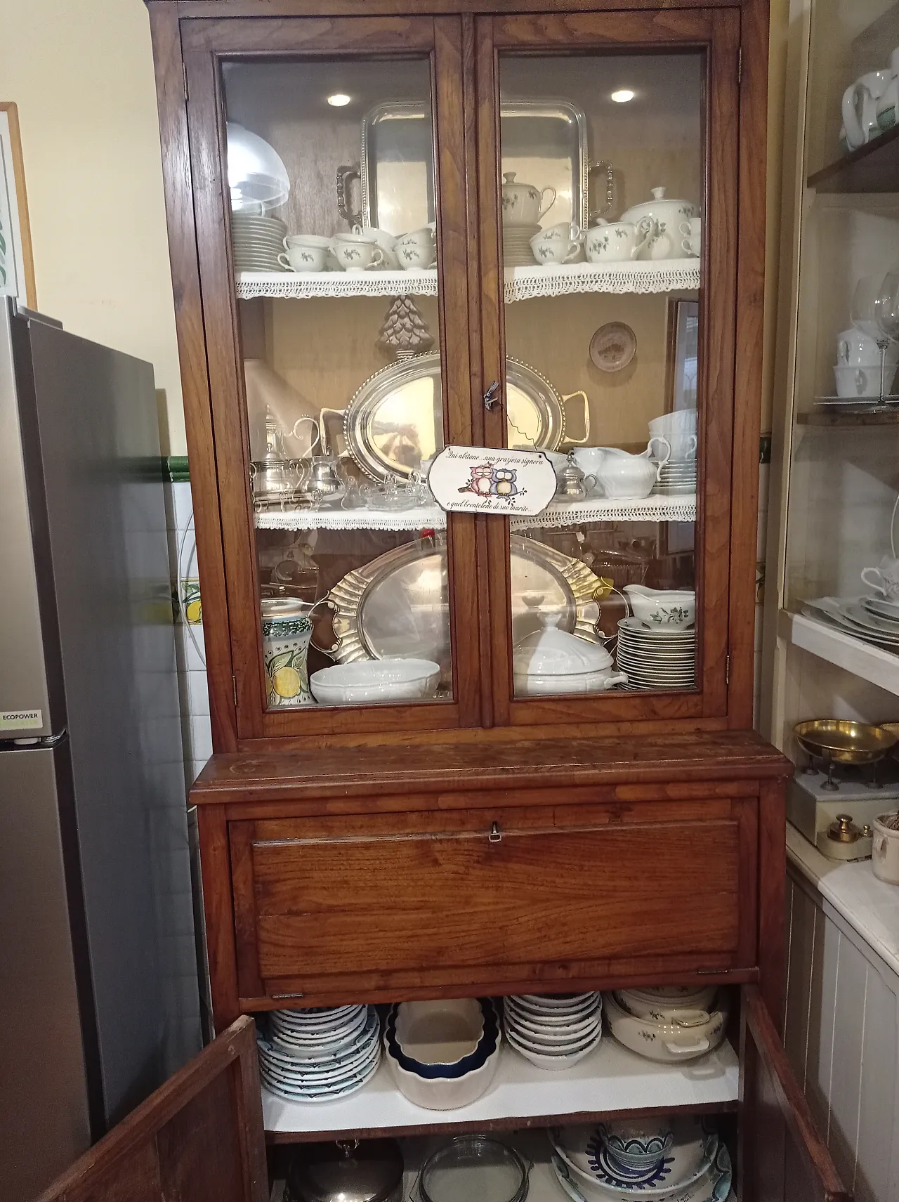 Double body sideboard with solid wood flap, 50s 11