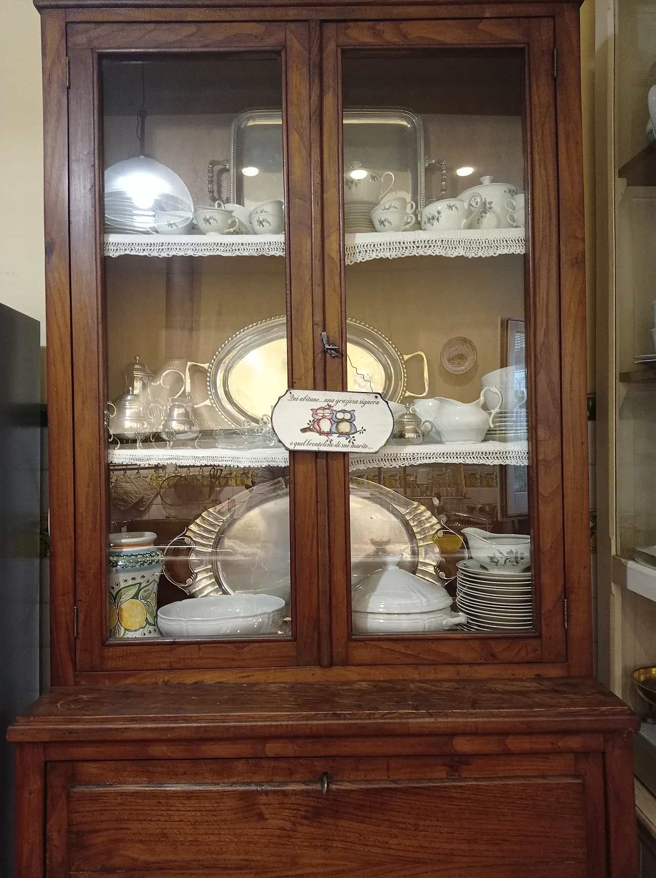 Double body sideboard with solid wood flap, 50s 13