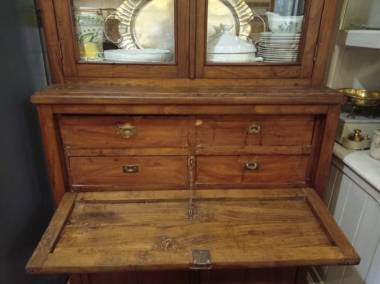 Double body sideboard with solid wood flap, 50s 15