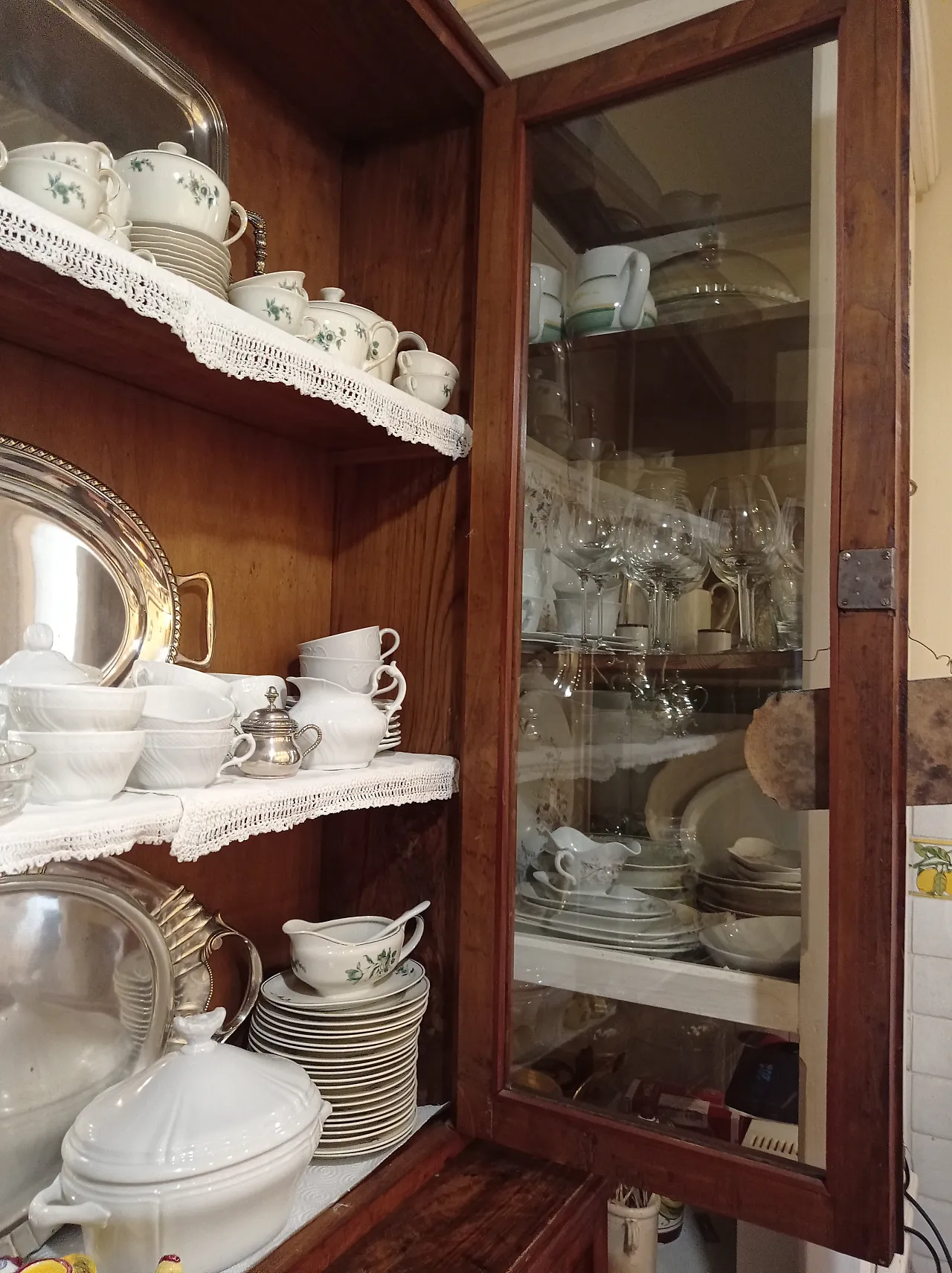 Double body sideboard with solid wood flap, 50s 18
