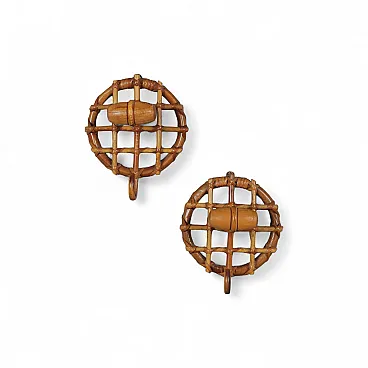 Coppia di appendiabiti in bambù, '900