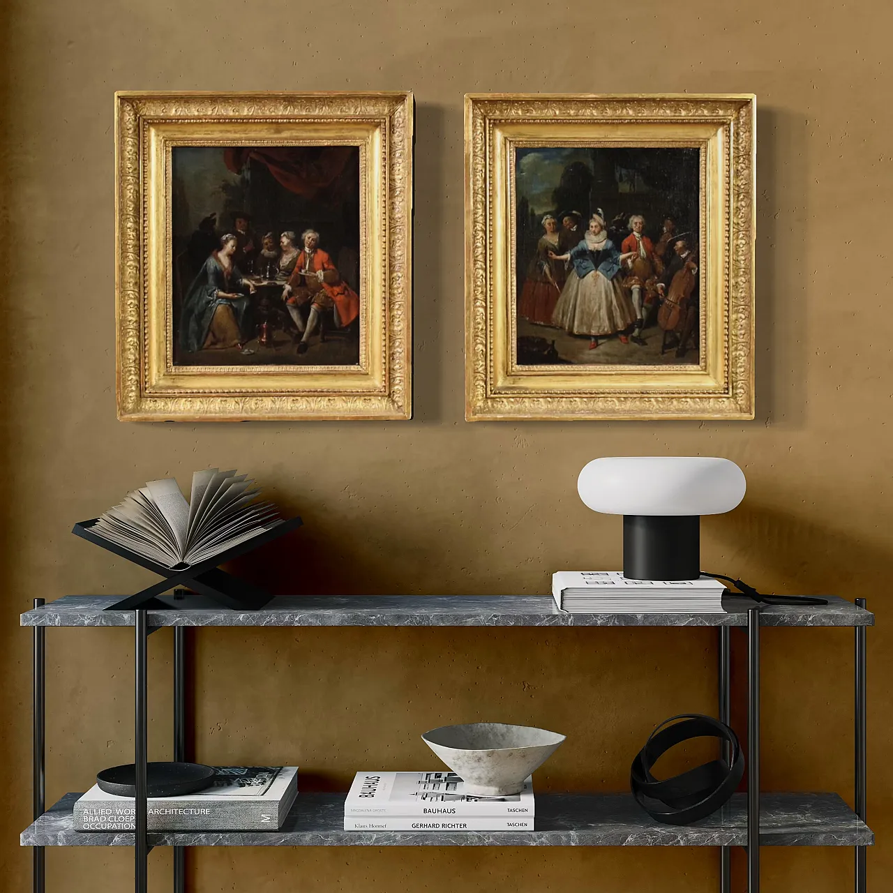 Coppia di quadri antichi scene galanti, '600 13