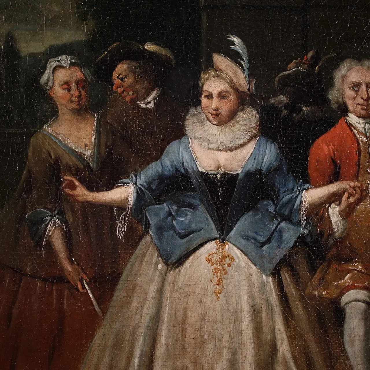 Coppia di quadri antichi scene galanti, '600 14