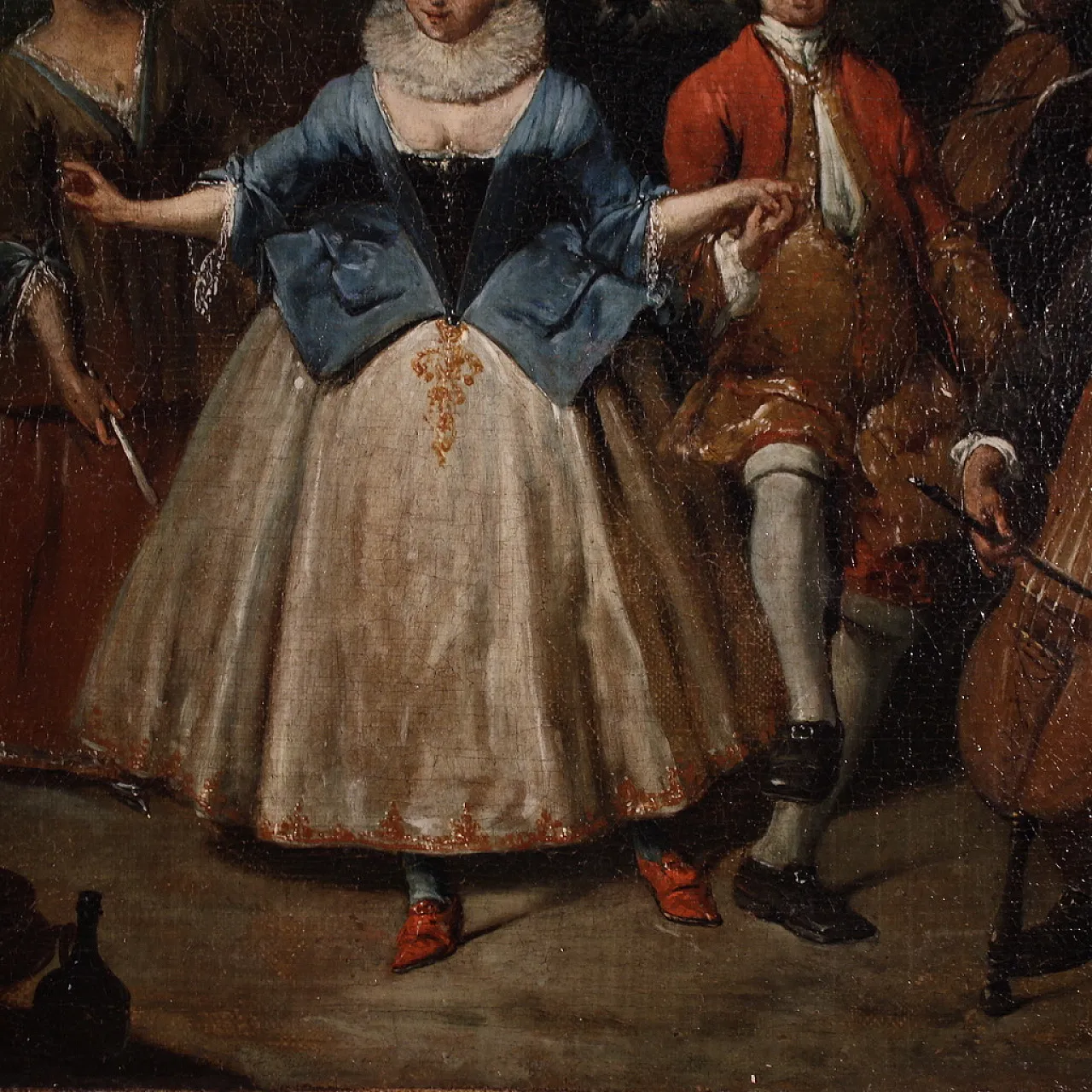 Coppia di quadri antichi scene galanti, '600 15