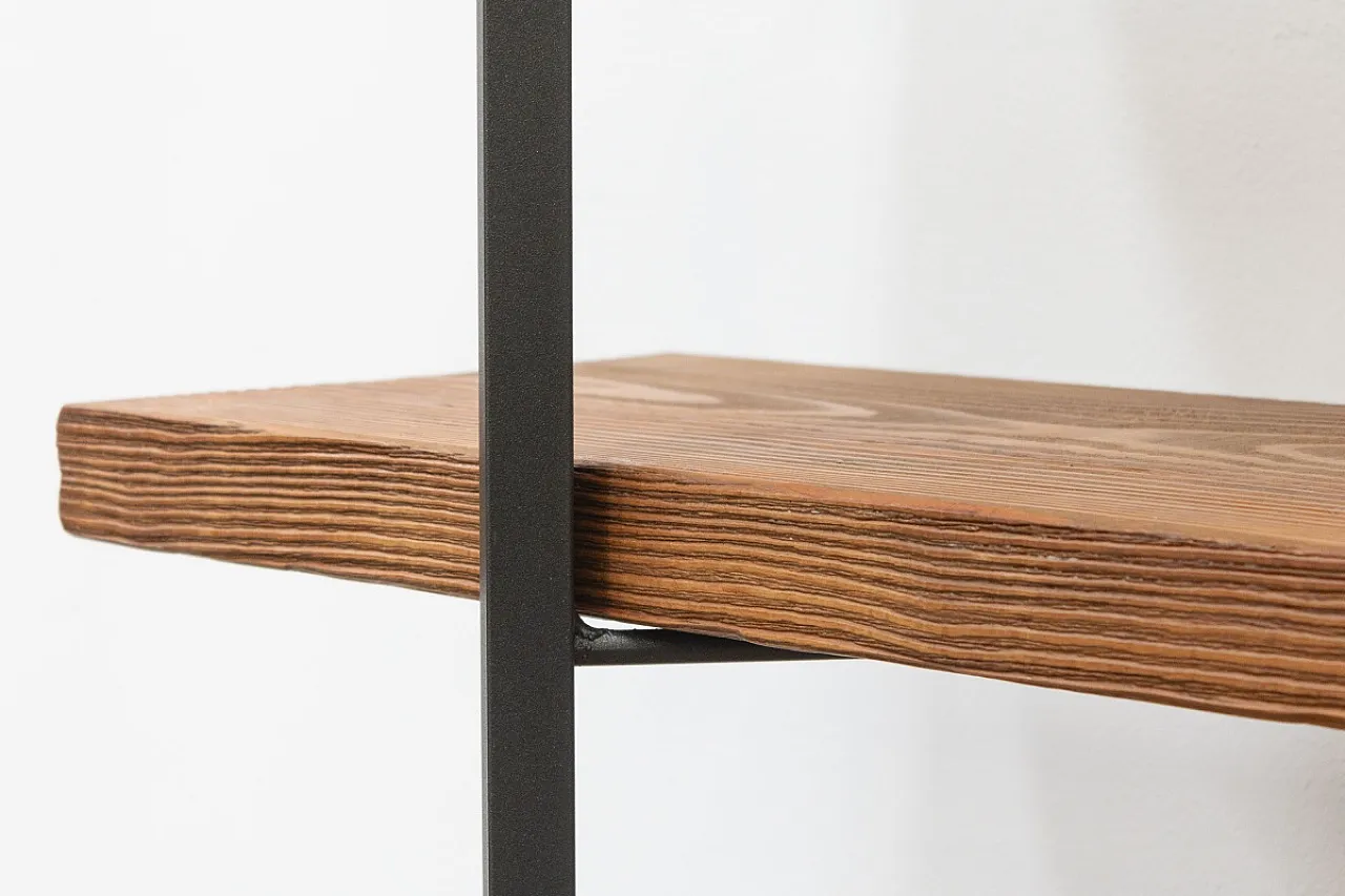 Libreria artigianale in ferro e legno di larice, XX secolo 7