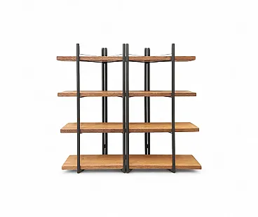 Libreria artigianale in ferro e legno di larice, XX secolo