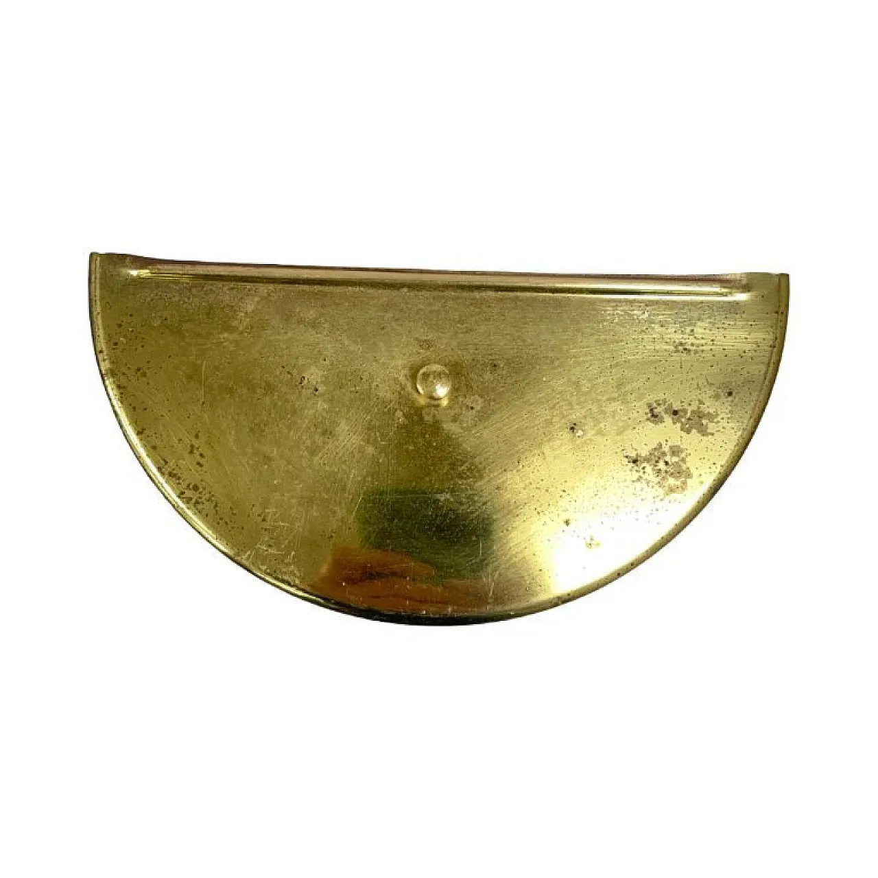 Shaded green glass wall light with brass structure, 1960s 6