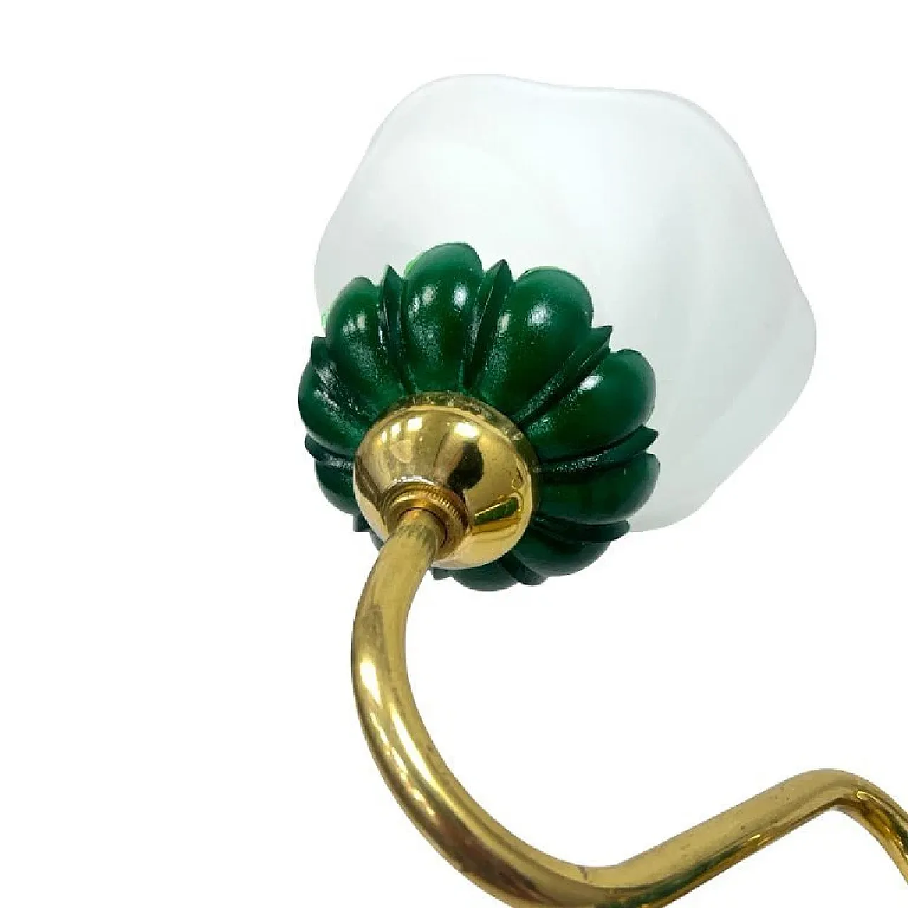 Preciosa double wall light in malachite, glass and brass, 1980s 4