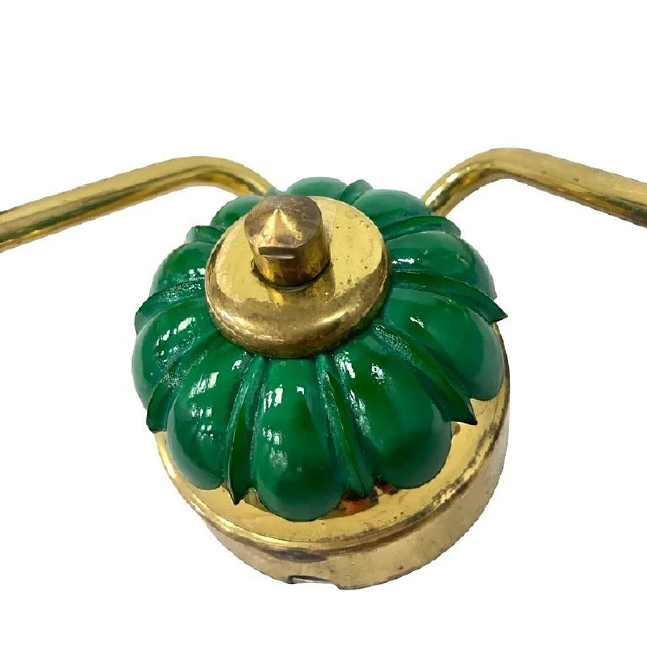Preciosa double wall light in malachite, glass and brass, 1980s 6
