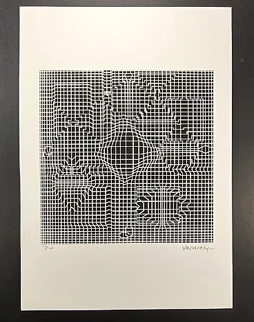 Victor Vasarely, litografia in edizione limitata e numerata, anni '70