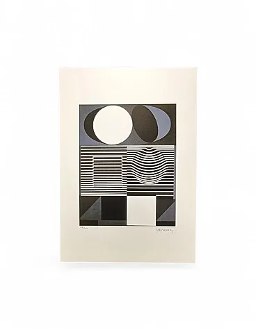 Victor Vasarely, litografia in edizione limitata e numerata, anni '70
