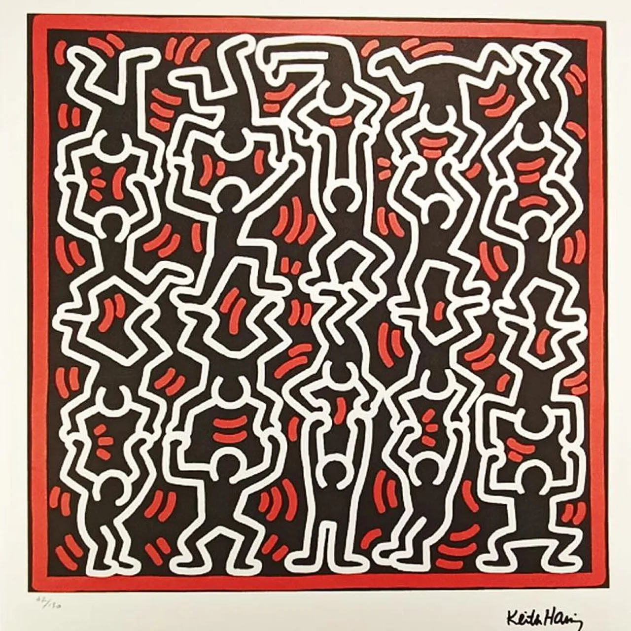 Keith Haring, litografia in edizione limitata numerata a matita, anni '90 2