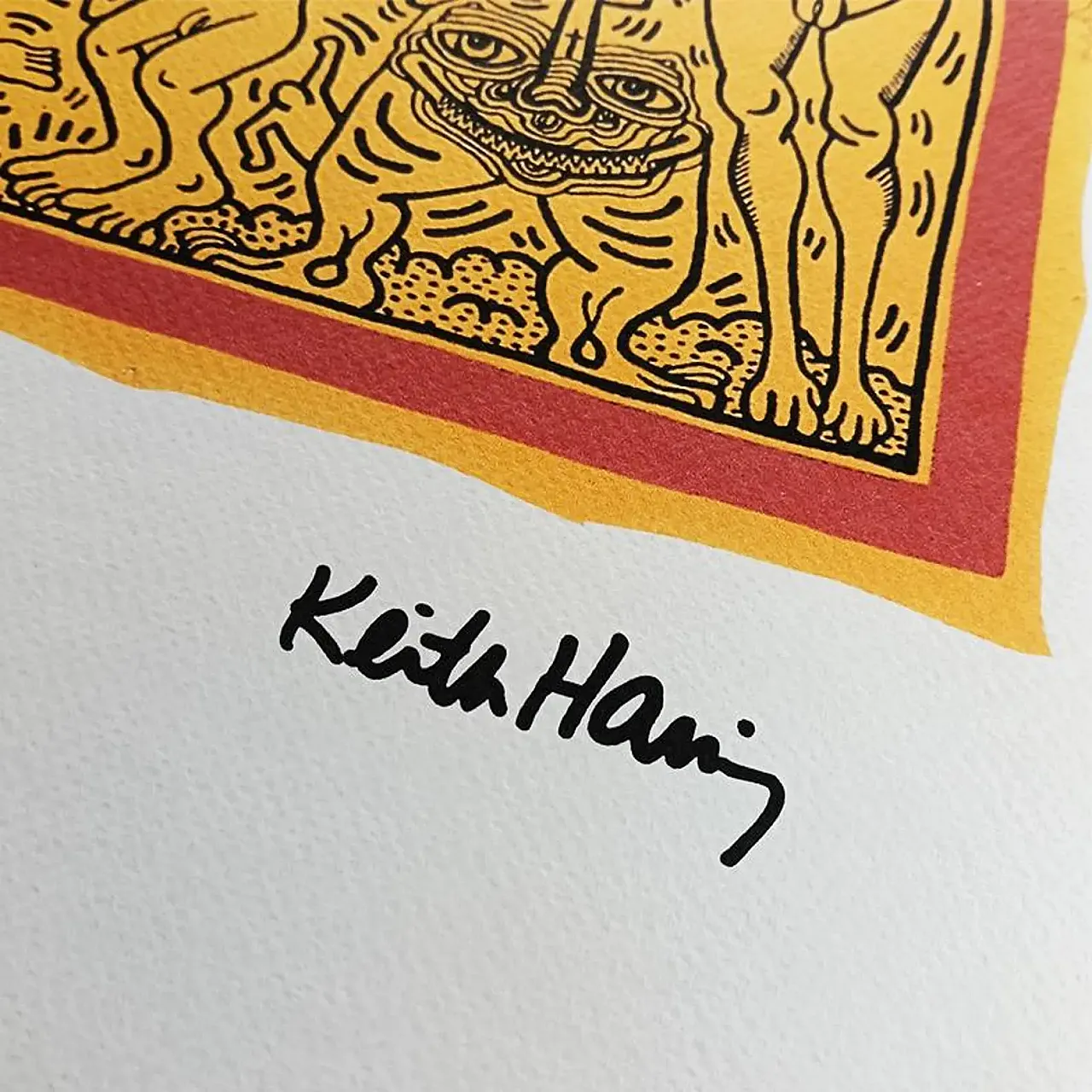 Keith Haring, litografia in edizione limitata numerata a matita, anni '90 3