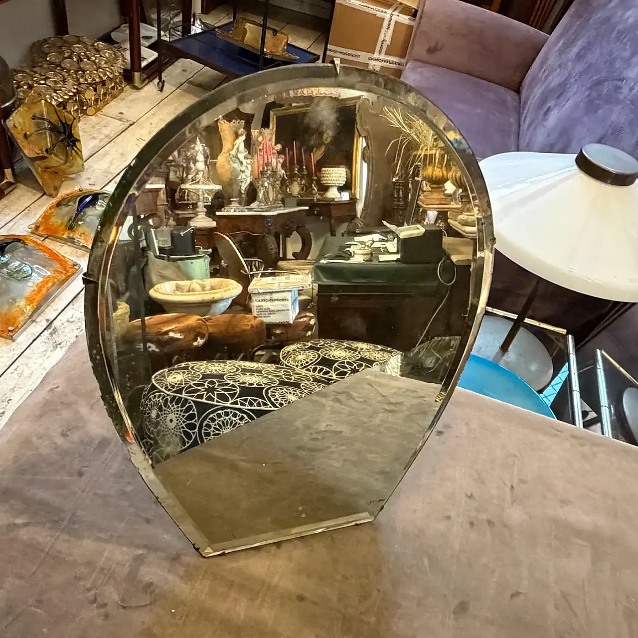 Specchio da tavolo Art Déco di Luigi Fontana, anni '30 4